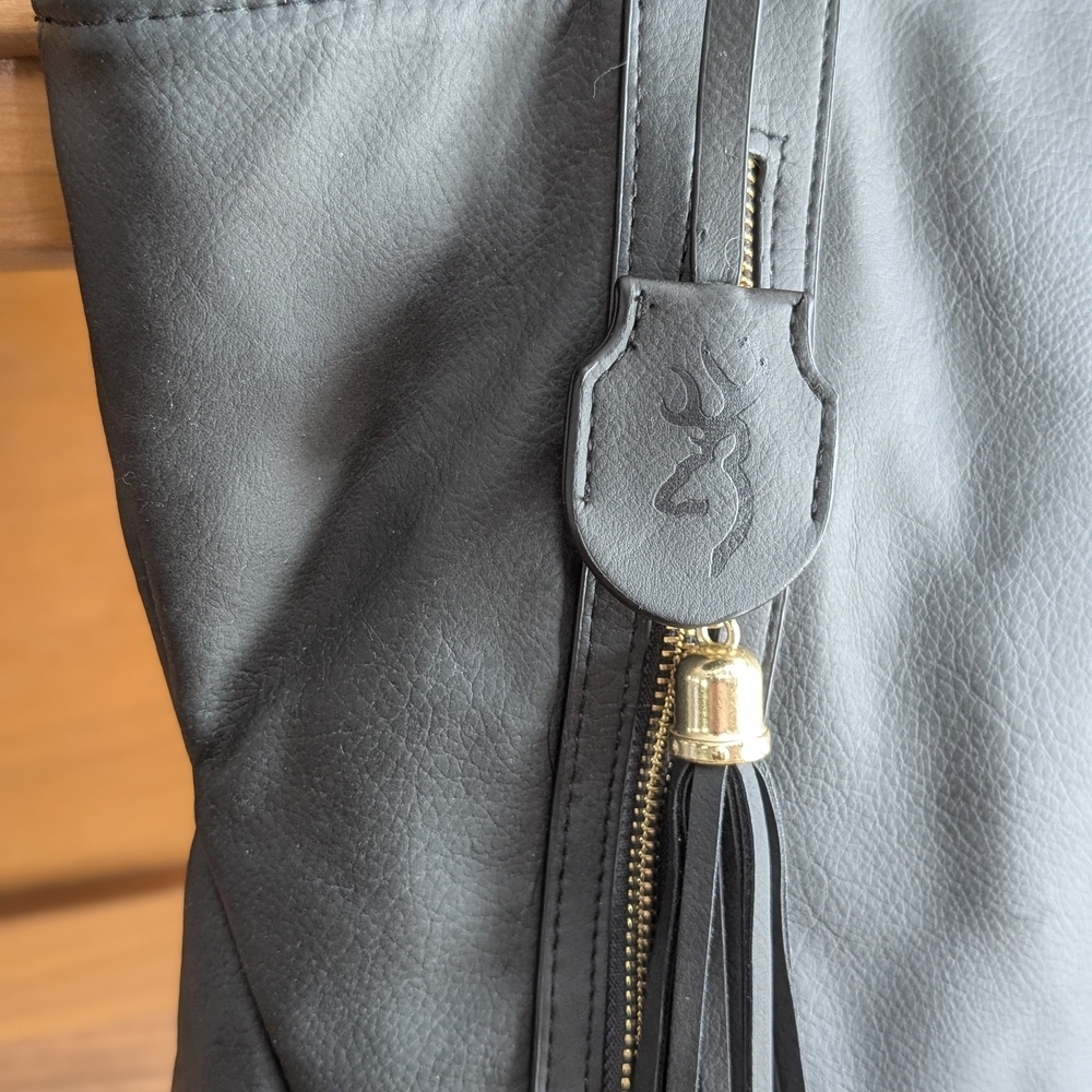 Browning Concealed Carry Tote Black CCW Purse Gold Hardware Buckmark, Western - Picture 4 of 17